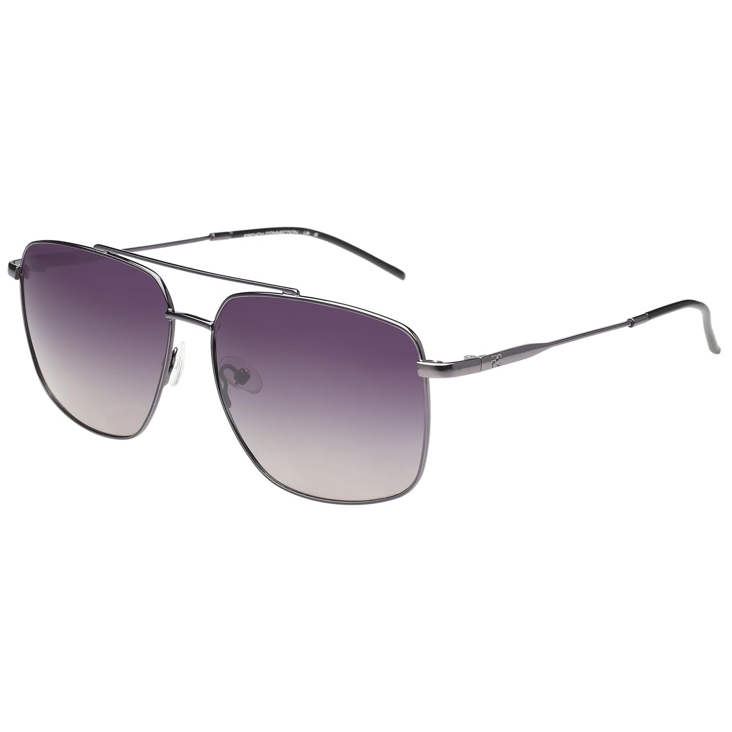 French Connection|Grey Full Frame Aviator Sunglasses|Polarized | 100% UV Protection (UV 400) Purple Gradient Faded Lens|Men's|Large|FC 7644PL C3 60 S