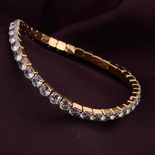 PALMONAS Exquisite Gold Studded Bracelet for Womens - Waterproof & Anti-Tarnish