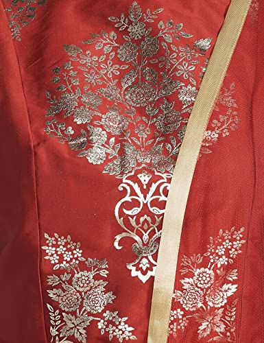 BIBA WOMEN YARNDYED FLARED SALWAR KURTA DUPATTA(SKD5700_WINE_36)