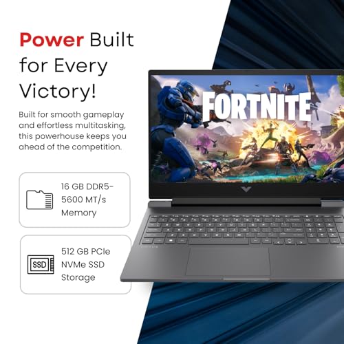 HP Victus Gaming Laptop 16.1" FHD Display | Intel Core i5-14450HX | 16GB RAM | 512GB SSD | NVIDIA RTX 3050 4GB Graphics | Windows 11 Home | 1 Year Warranty (BH0R9PA)
