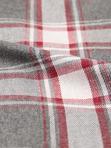 The Souled Store Plaid: Olive, Red, White Women and Girls Long Sleeves Collared Neck Button Front Cotton Oversized Shackets