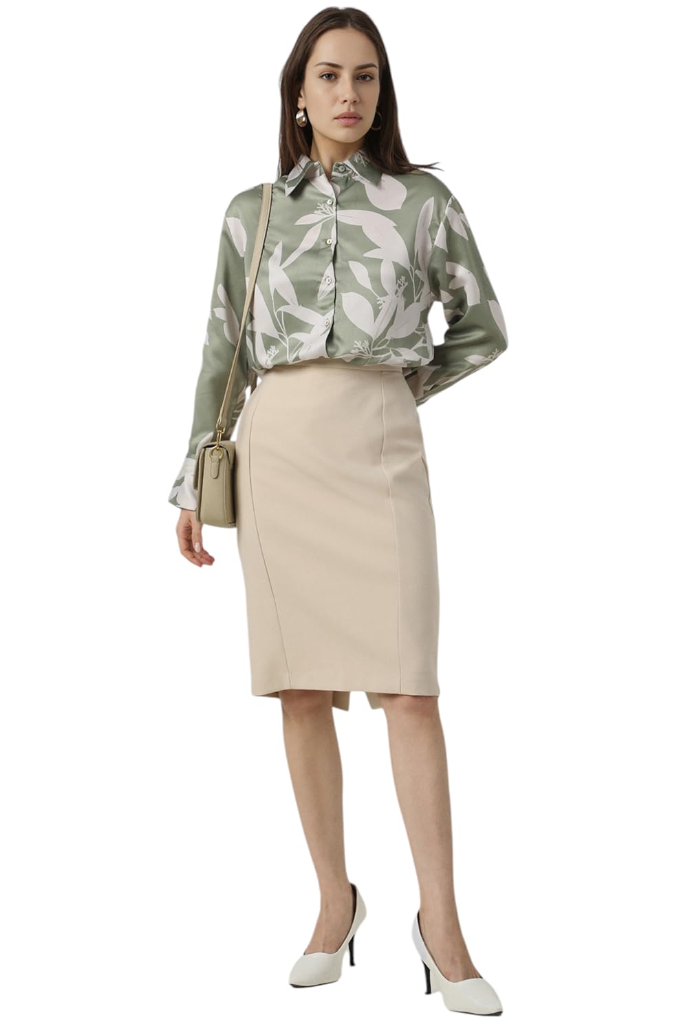 Van Heusen Women's Regular Fit Shirt (VWSFFRGFP85790_Green