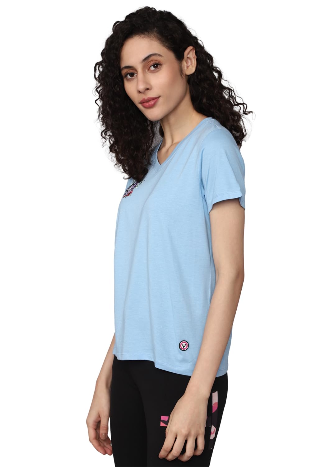 Allen Solly Women's Regular Fit T-Shirts (AHVNCRGFN07390_Blue