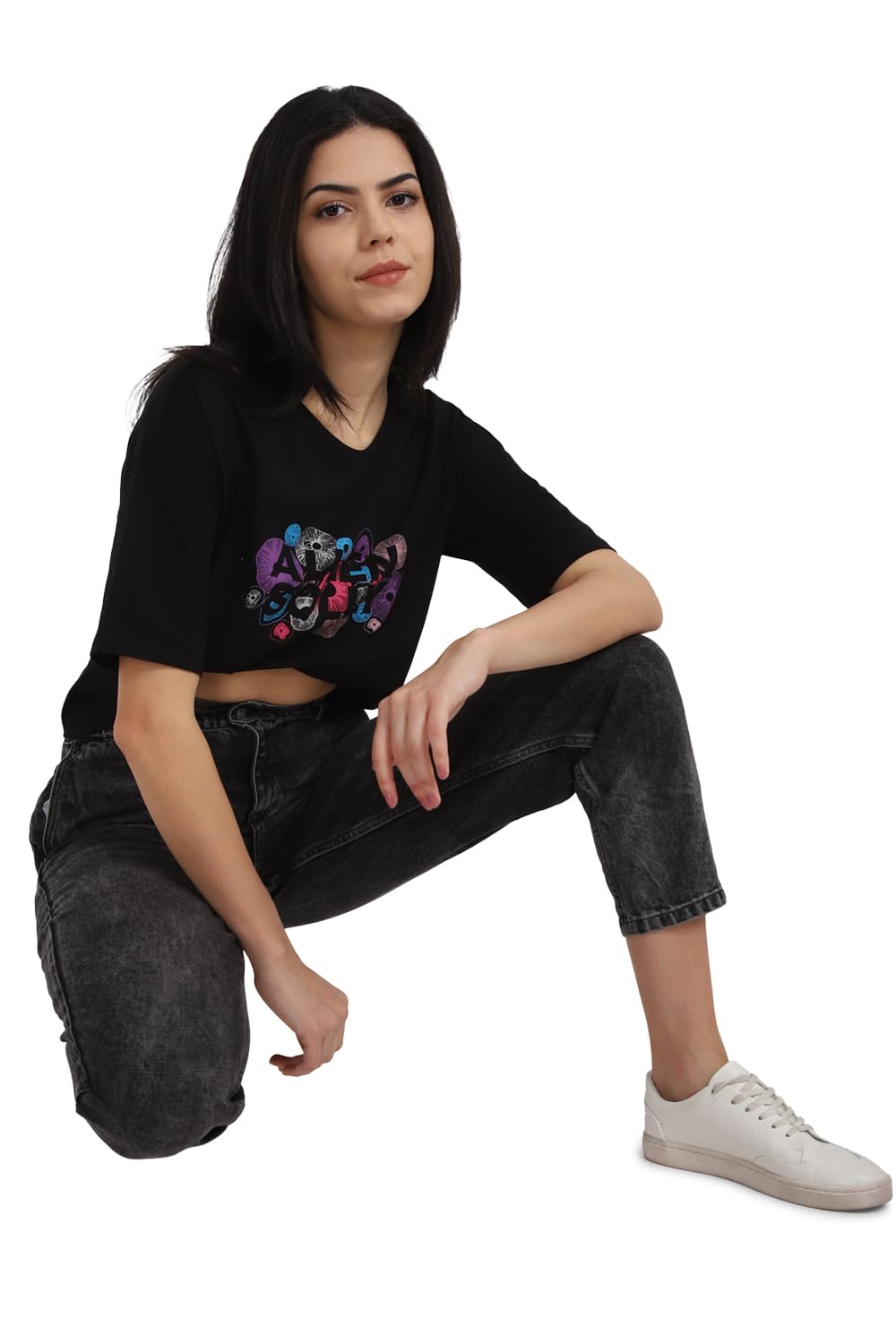 Allen Solly Women's Regular Jeans (AHDNCRXFJ45046_Black