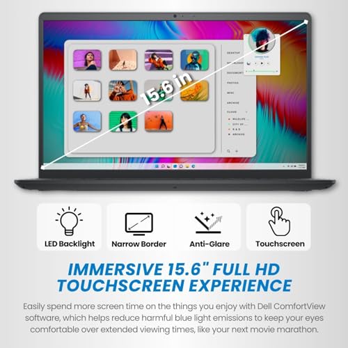 Dell Inspiron 15.6" FHD Touchscreen Laptop | 13th Intel i5 (Up to 4.6GHz) | 16GB DDR5 RAM | 512GB SSD | WiFi 6 | HDMI | SD Card Reader | Win 11 | Webcam | Business Laptop for Work, Study & Home Office