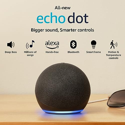 Certified Refurbished Echo Dot (5th Gen) | Smart speaker with Bigger sound, Motion Detection, Temperature Sensor, Alexa and Bluetooth| Black