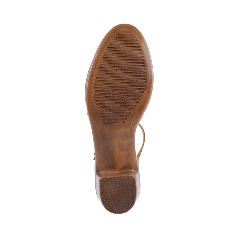 Mochi Women Tan Block Heel D'orsay Sandal UK/5 EU/38 (31-50)