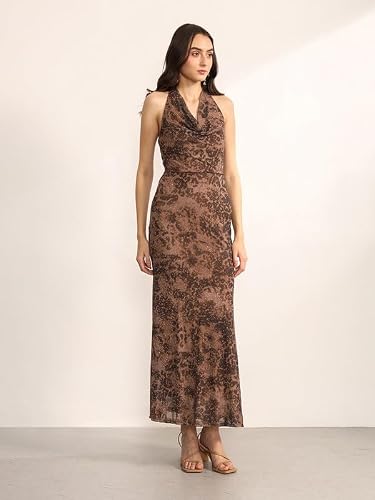 Kazo Women's Adriana Maxi Dress (Brown S)