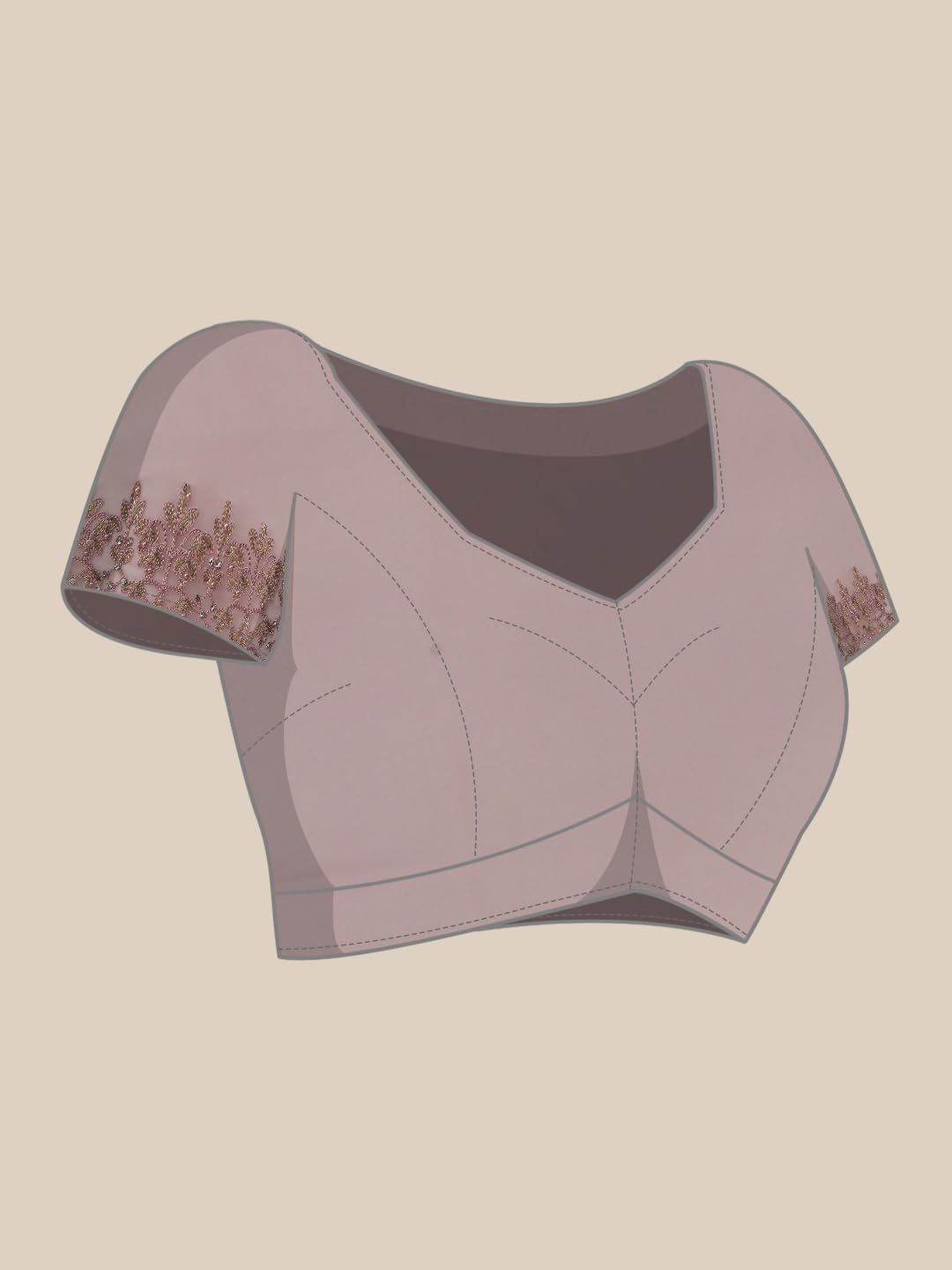 MOHEY Women's Organza Machine Resham Boota & Border Work Saree with Unstitched Blouse Piece - Purple