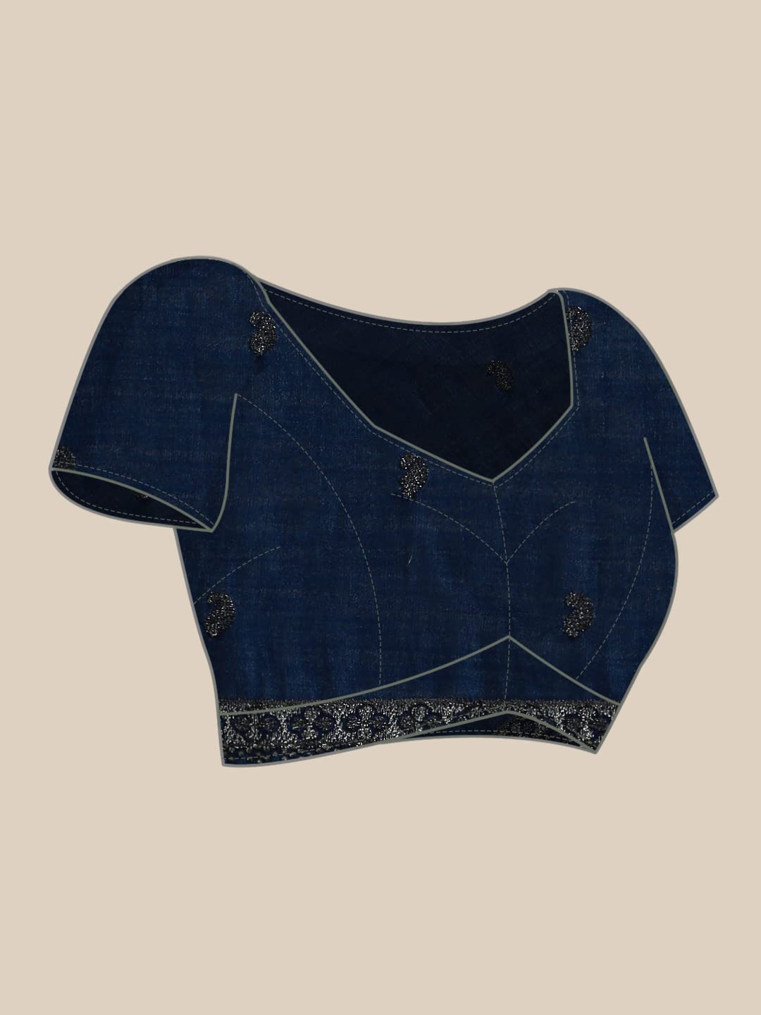 MOHEY Women's Saree, Suitable for Party, Anniversary & Wedding Sari for Women, All Over Jaal, Bordered Art Silk (Blue)