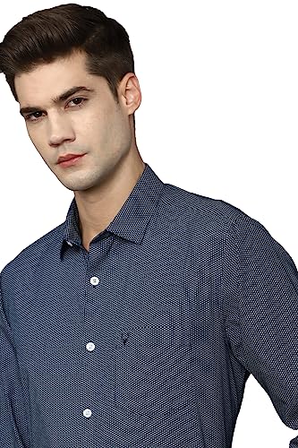 Allen Solly Men's Cotton Regular Fit Shirt (Assfqspfm52562_Navy 42)