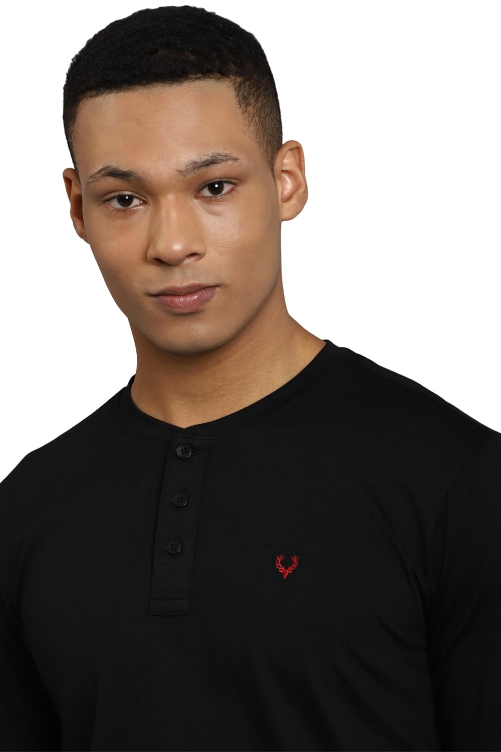 Allen Solly Men's Solid Slim Fit T-Shirt (ASKHCUSGPP06125_Black L)