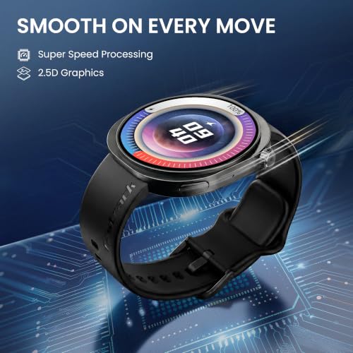 Fastrack Revoltt FR3 Pro Smartwatch with 1.43” AMOLED Display,Dynamic 60Hz Refresh,Nitrofast Charging, HRM, SpO2, Sleep,Multiple Menu Style,Functional Crown,IP68, BT Calling,24/7 Health Suite - Black