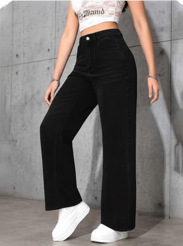 Ben Martin Baggy Jeans for Women || Women,s Loose Jean Pants || Oversized Jean's for Women's || Wide Leg Jean,s for Woman || Casual Jins for Woman's || Loose Jin Pant for Woman,s Black 05-26