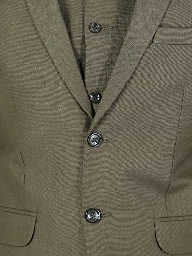 WINTAGE Mens Polyester Cotton Plain Green Three Piece Suit : 38/ S