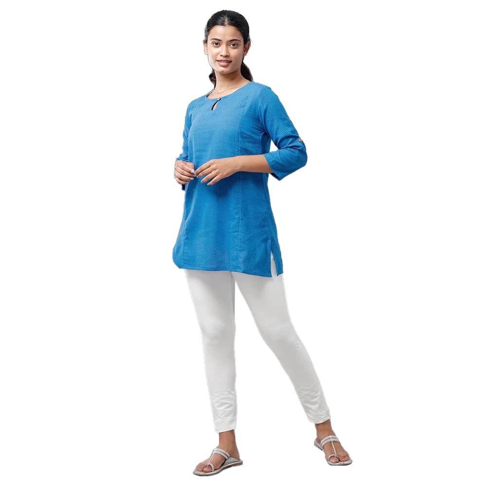 De Moza Womens Cotton Solid Cigarette Pant Offwhite