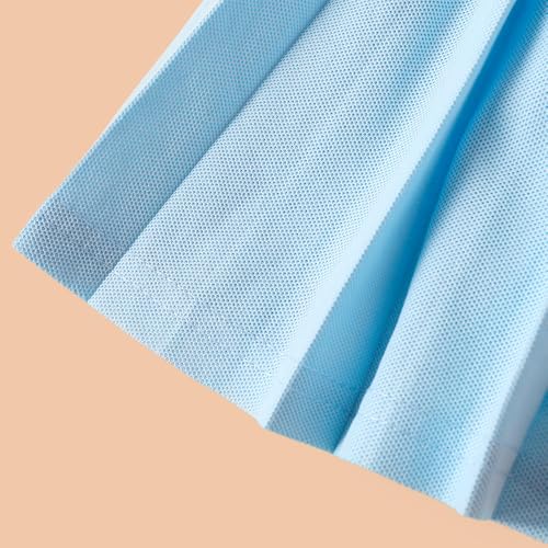 Hoscotch Girls Solid Blue Sleeveless Skirt Set For Ages (2.5-3 Years)