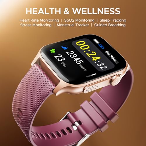 boAt New Launch Ultima Ember Smartwatch w/ 1.96” (4.97 cm) AMOLED Display, Personalized Fitness Nudges, Functional Crown, 100+ Sports Modes, Custom Watch Faces (Royal Berry)
