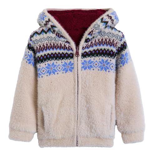 Hopscotch Girls Full Sleeves Beige Hooded Soft Textured Jacket For Ages(18-24 Months)