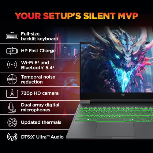 HP Victus 15 Smartchoice, Intel Core i5-14500HX, 6GB RTX 4050, 12GB DDR5, 512GB SSDWith HP Care