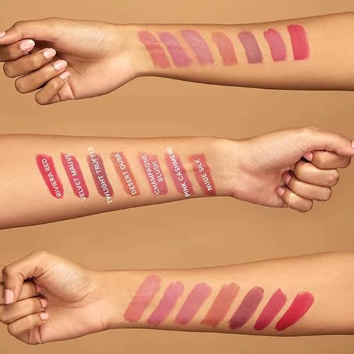 RAS Luxury Oils Lumiere Satin Matte Lipstick | 8-Hr long stay Creamy Matte, Non-Drying, Lightweight & Pigmented | Natural infusion of Argan & Avocado | Vegan, Cruelty-Free (Riviera Red)