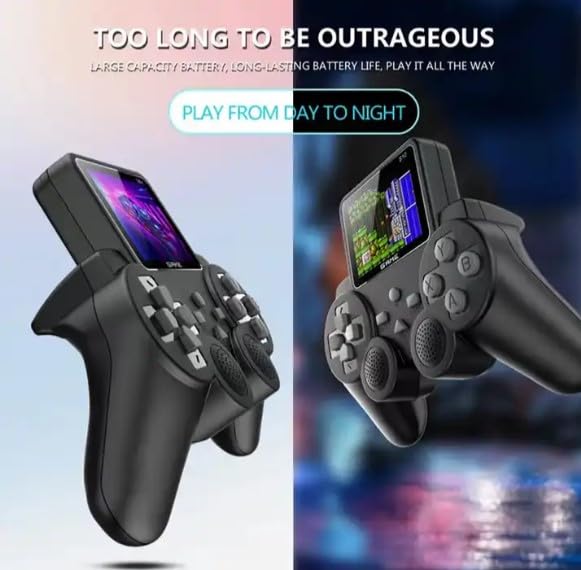 New World S10 Handheld Game Console,Classic Retro Video Gaming Player Colorful LCD Screen USB Rechargeable Portable Game Console with 520 in 1 Classic Old Games Best Toy Gift for Kids- Black