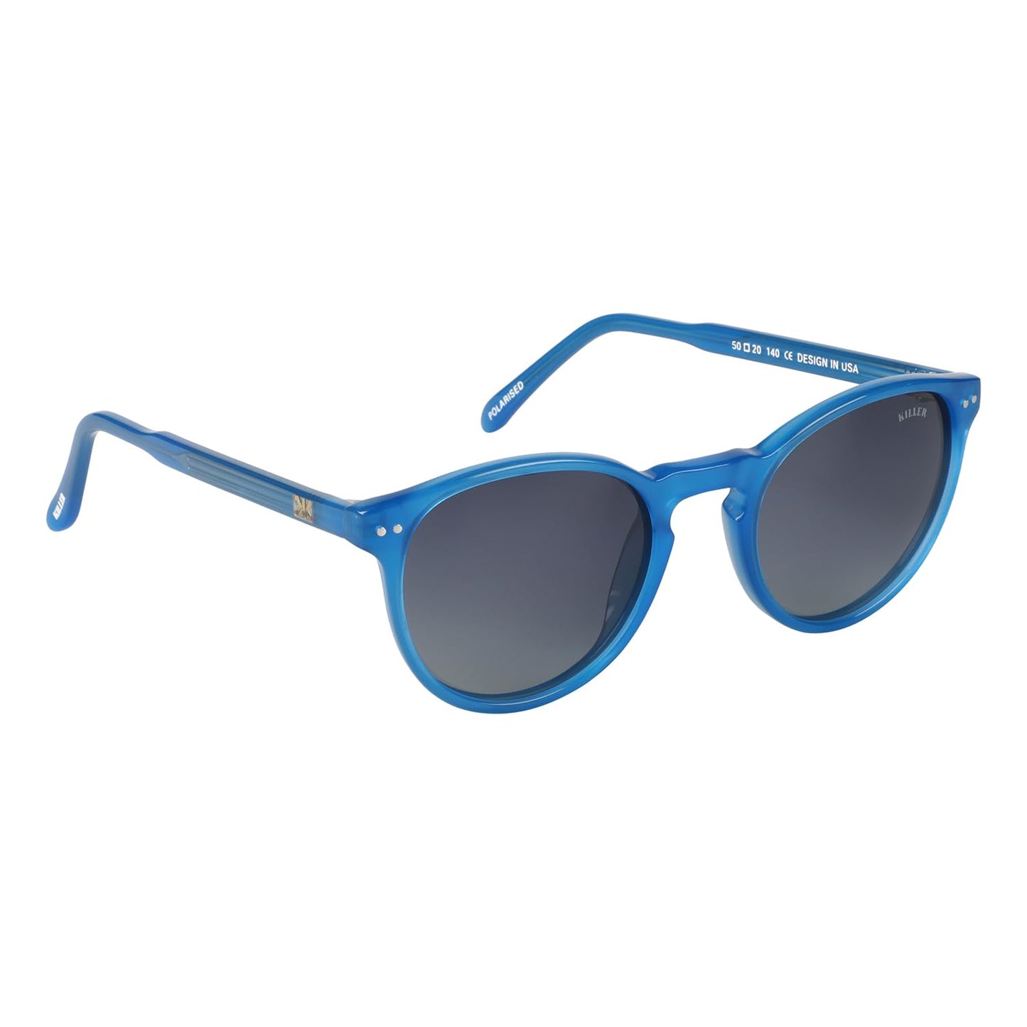 KILLER Women Sunglass - Round Shaped Polycarbonate Lens Sunglasses For Women & Girls, Color - Frame - Blue, Lens - Grey