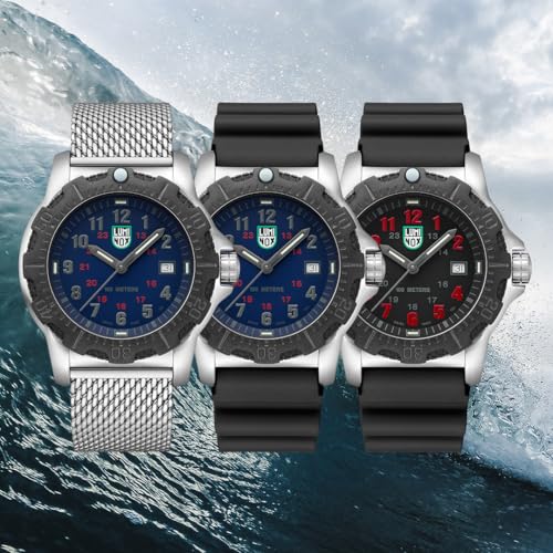 Luminox - G Collection Manta Ray Steel X2.2401 - Mens Watch 45mm - Divers Watch with Silver Case Black Dial Grey Numbers Date Function - 100m Water Resistant - Mens Watches - Swiss Made.