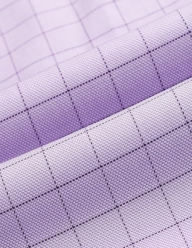 Arrow Men's Purple Checkered Spread Collar Collared Neck Full Sleeve Formal Cotton Regular Fit Shirt (ARAISH0177_Purple_44)