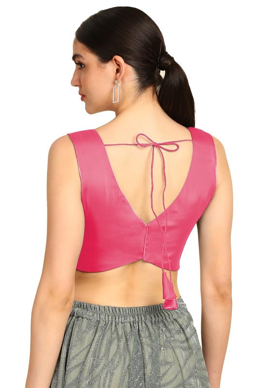 Soch Womens Fuchsia V-Neck Princess Line Tissue Padded Blouse