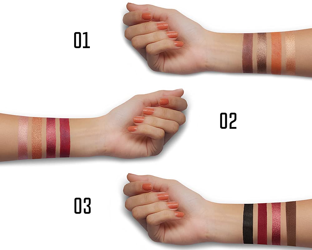 Charmacy Milano Gradient Eyeshadow Palette (Size 02) - 7.2g, Metallic Effect, Rich Pigment, Soft Texture, Mini Palette, Long Wear, Minimall Fallout, Long Wear, Vegan, Toxin Free