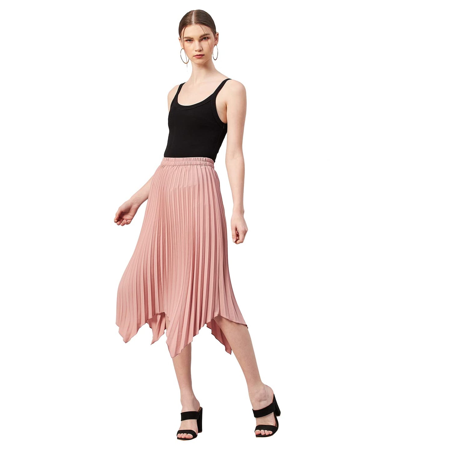 Marie Claire Women Casual Peach Colour Solid A-Line Skirt