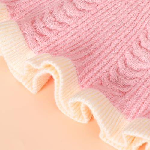 Hoscotch Girls Textured Pink Full Sleeves Skirt Set For Ages (4-5 Years)