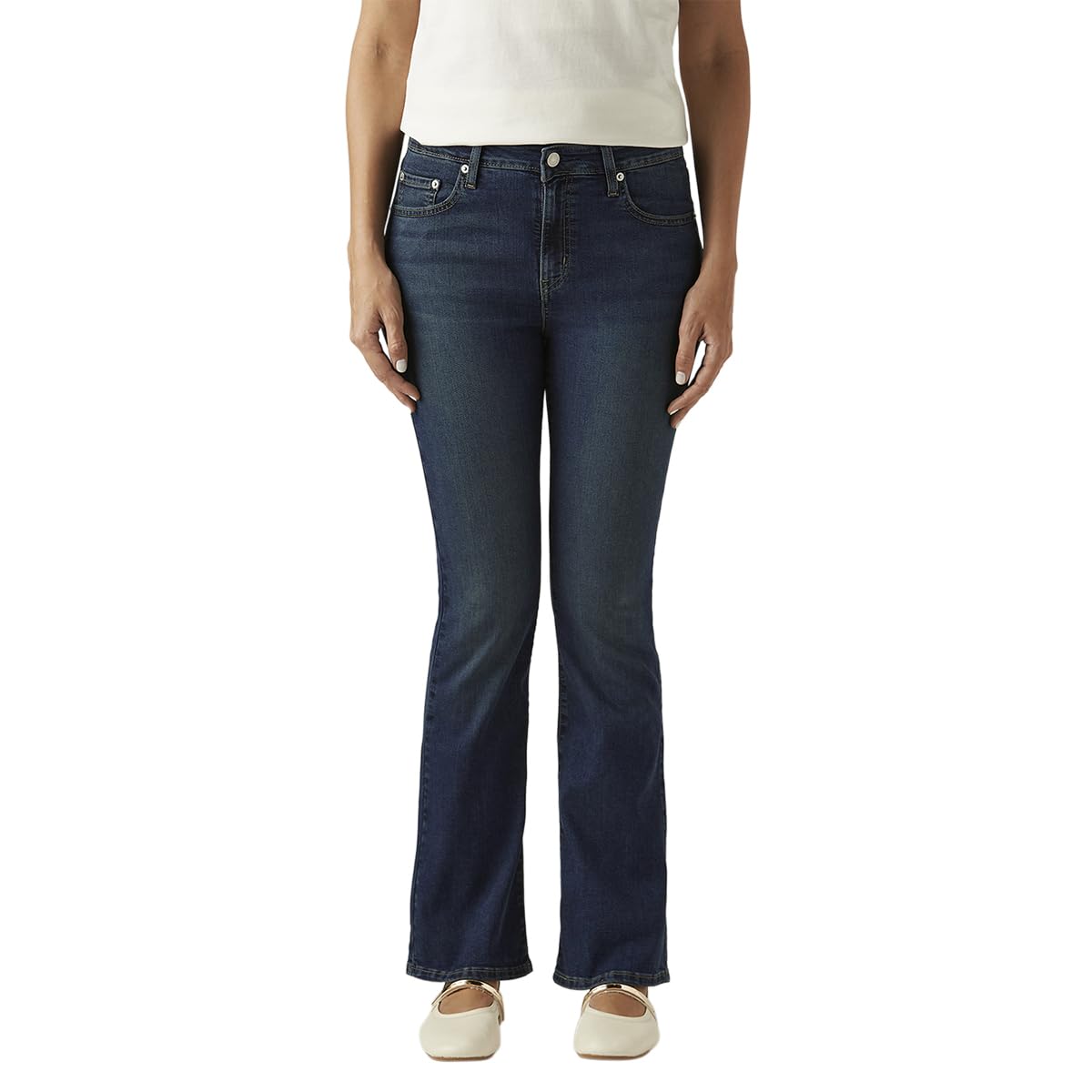 Levi's Women's 725 Dark-Blue Bootcut Fit High Rise Jeans