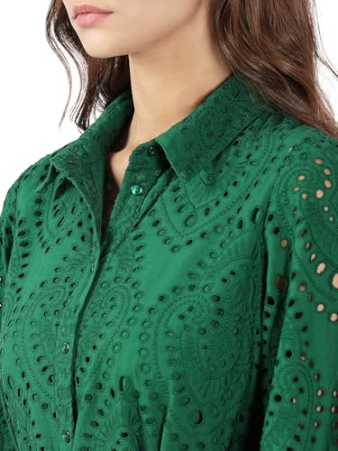 VERO MODA Women's Fit and Flare Green Dress