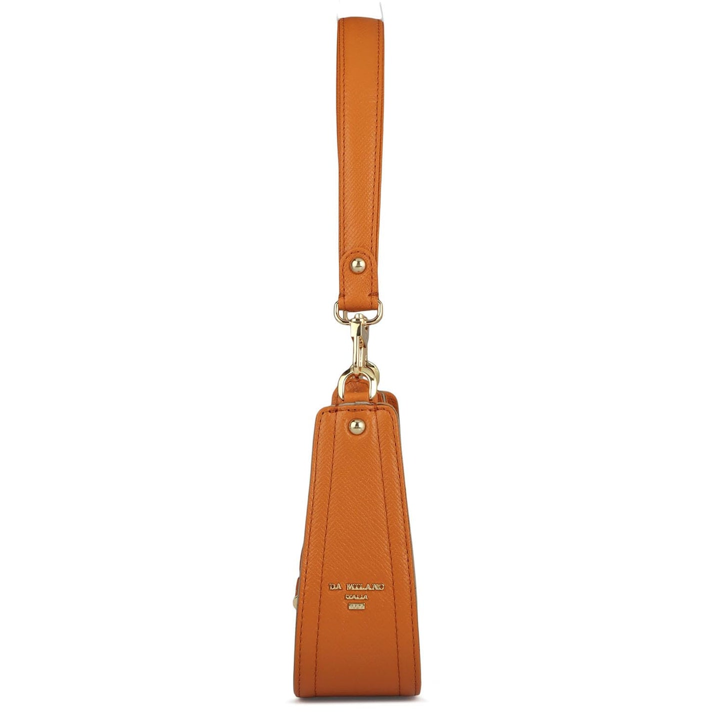 Da Milano Leather Shoulder Bag for Women - Orange