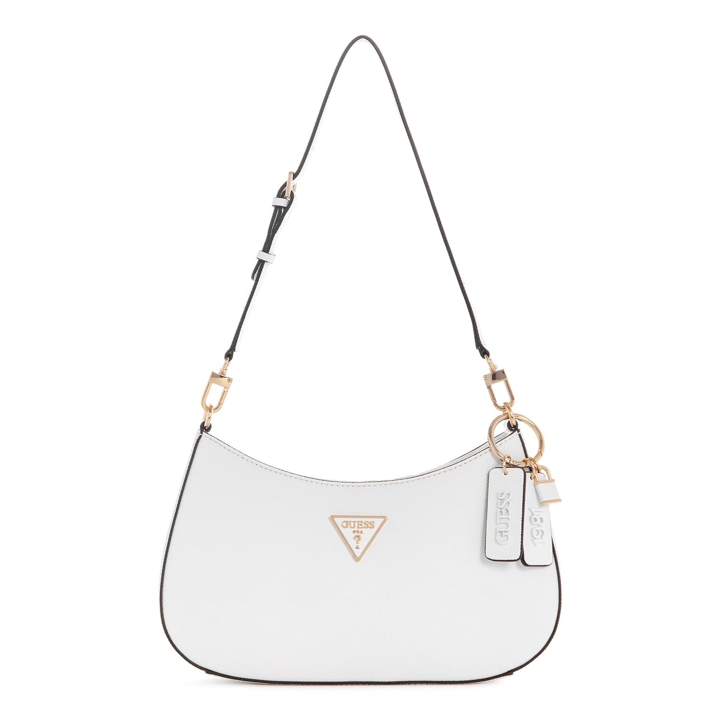 Guess Women's White Pu Solid Shoulder Bag