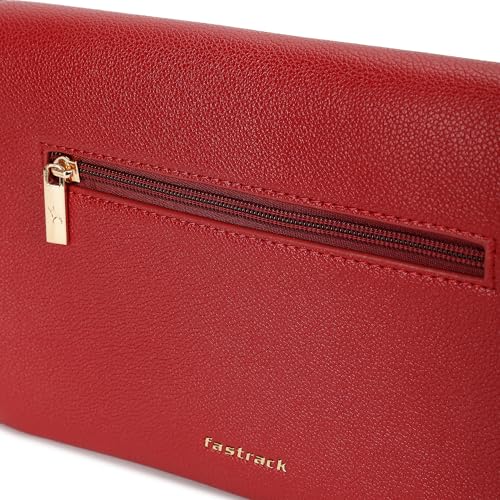 Fastrack Chain Reaction Sling Bag for Women | Medium Size with Flap Closure, Twist Lock and Gold Metal Chain | Stylish Sling Bag for Parties and Casual Outings