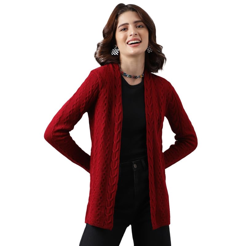 Latin Quarters Women's Red Full Sleeve Shrug_S