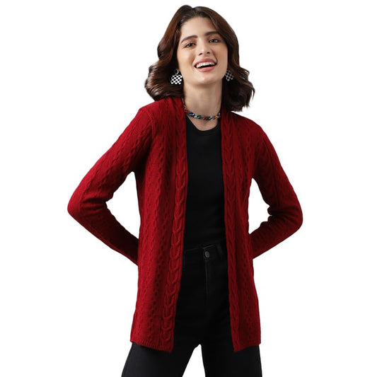 Latin Quarters Women's Red Full Sleeve Shrug_S