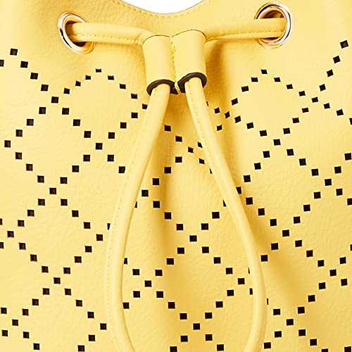 Accessorize London Women's Faux Leather Yellow Cut Out Sling bag