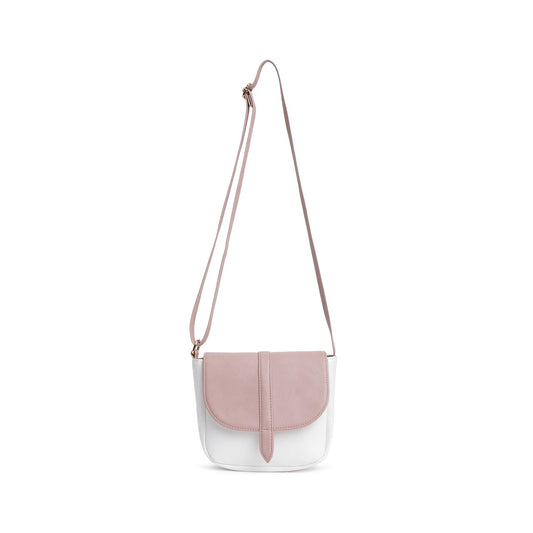 Fastrack Classic Sling Bag for Women | Stylish Crossbody Bag for Girls, Ladies, Women | Spacious, Two-Toned Bag Made of Faux Leather (Powder Pink)