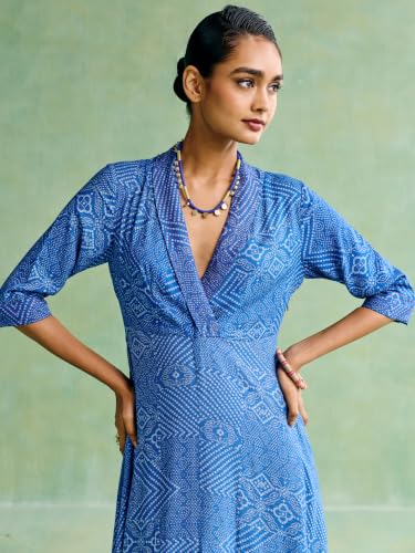 Aarke Ritu Kumar Blue Bandhej Rang Long Dress