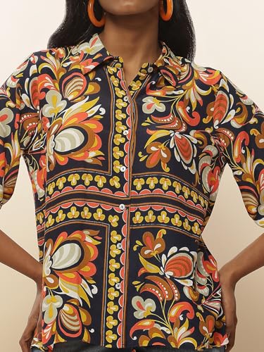 Label RITU KUMAR Blue Botanic Print Shirt