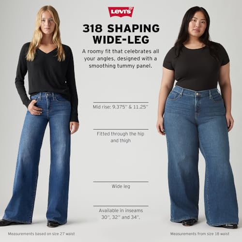 Levi's Womens 318 Shaping Wide-Leg Jeans (Also Available in Plus), (New) Chances Are (Stretch), 29