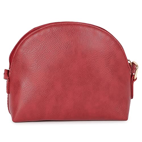 Fastrack Women’s Round Small Everyday Sling Bag (Bright Maroon)