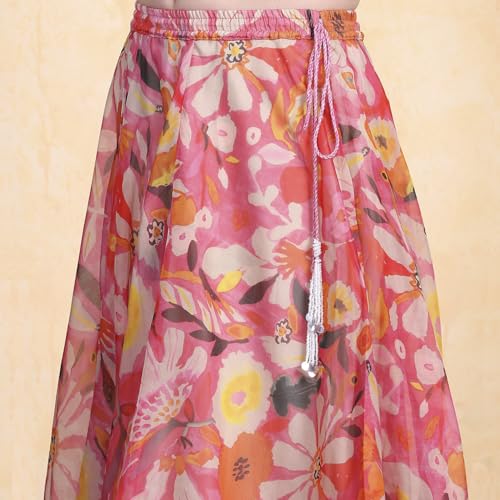 Biba Girl's Polyester Lehenga Set (KWFLOD6199SS25OWHT_Off White_4-5 Year)