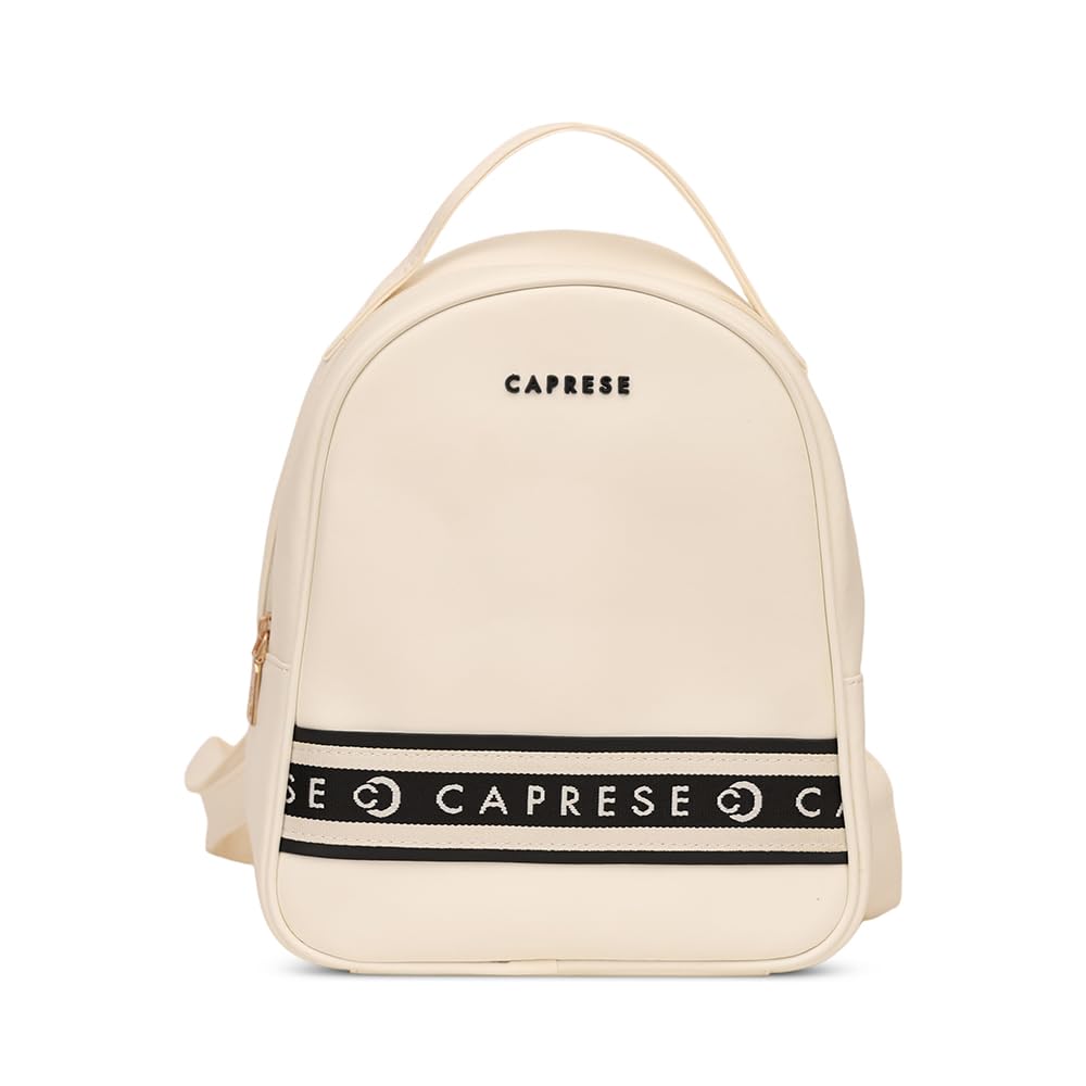 Caprese Trinity Fashion Backpack Medium Cream Solid Women's Bag