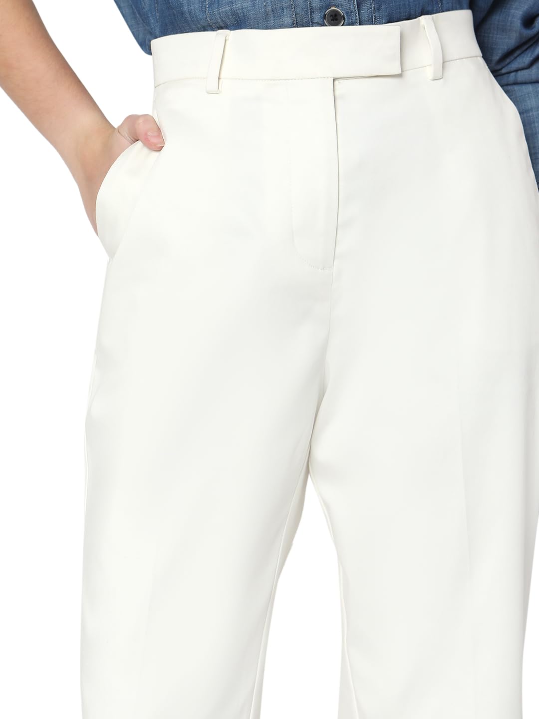 VERO MODA Womens Straight Fit Mid Rise Trouser