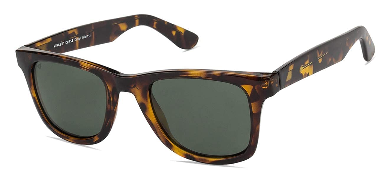 Vincent Chase By Lenskart | Tortoise Brown Full Rim Square| Stylish Sunglasses | 100% UV Protected | For Men & Women (Wide, VC S11290)
